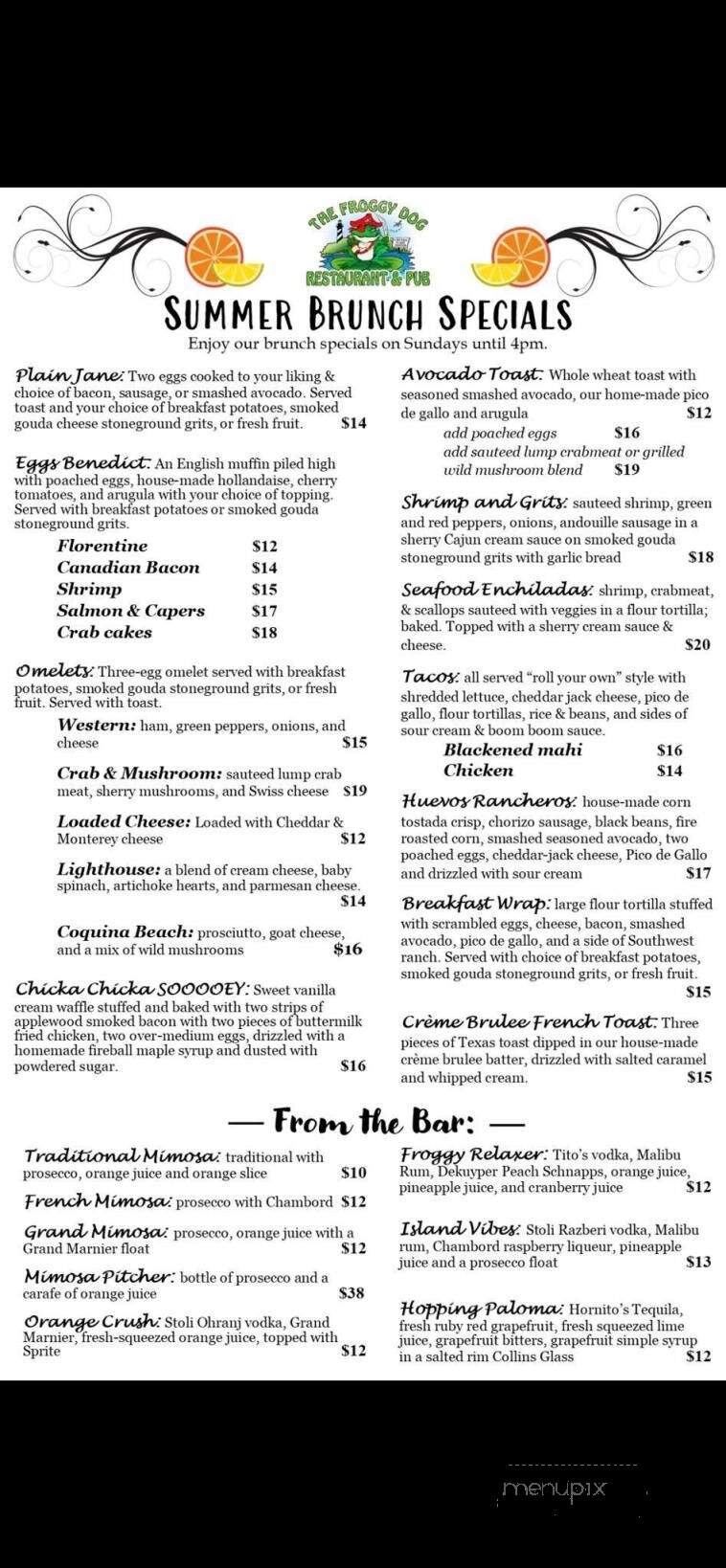 Froggy Dog - Avon, NC menu_pic