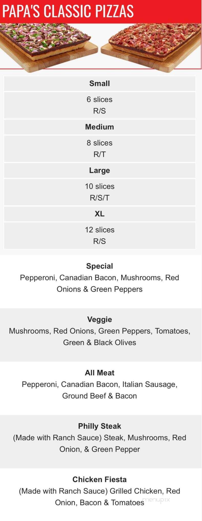 Papa's Pizza To Go - Robbinsville, NC menu_pic
