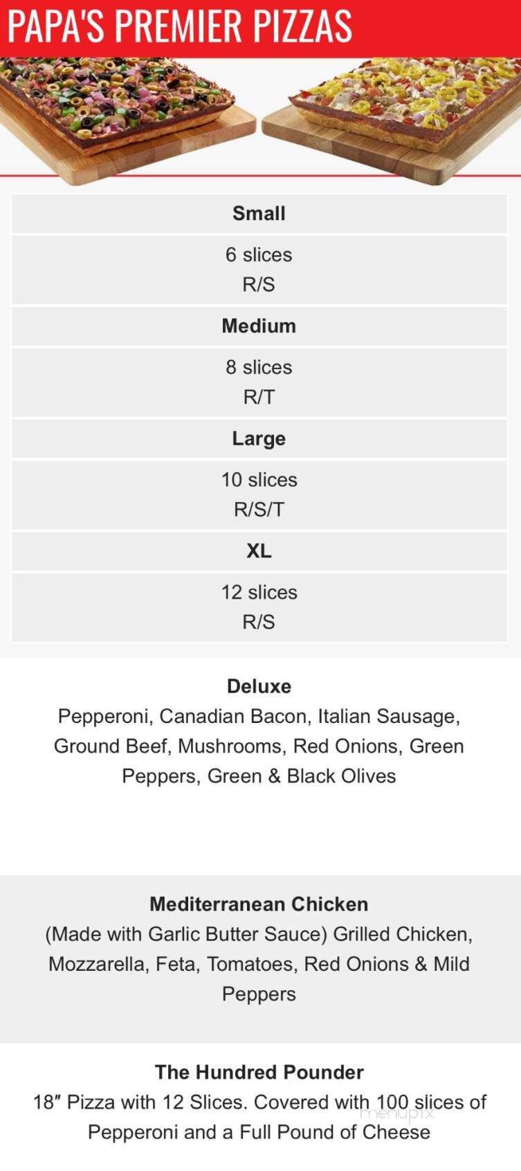 Papa's Pizza To Go - Robbinsville, NC menu_pic