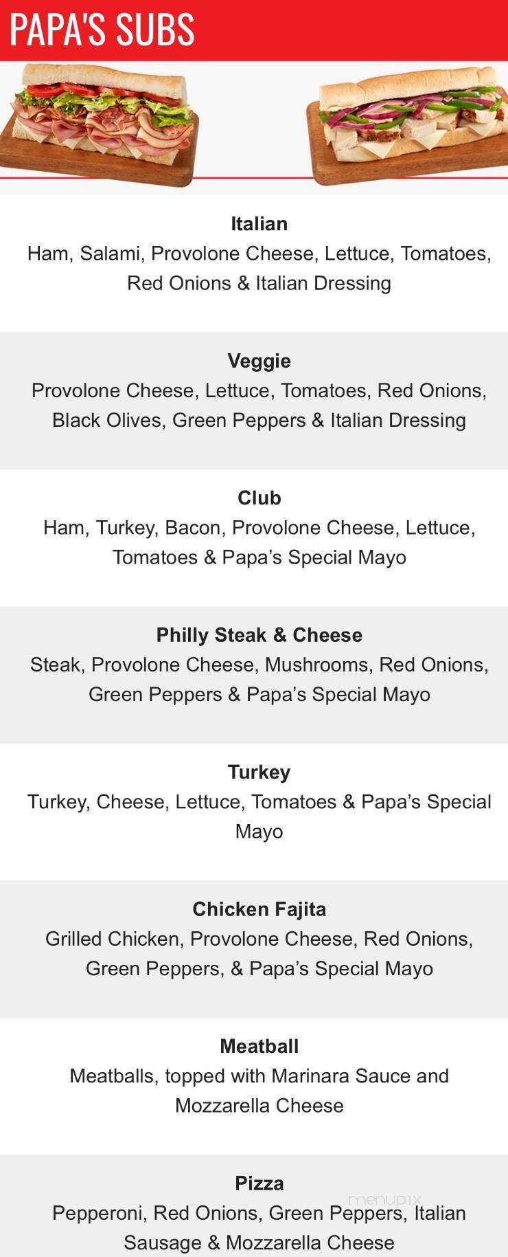 Papa's Pizza To Go - Robbinsville, NC menu_pic