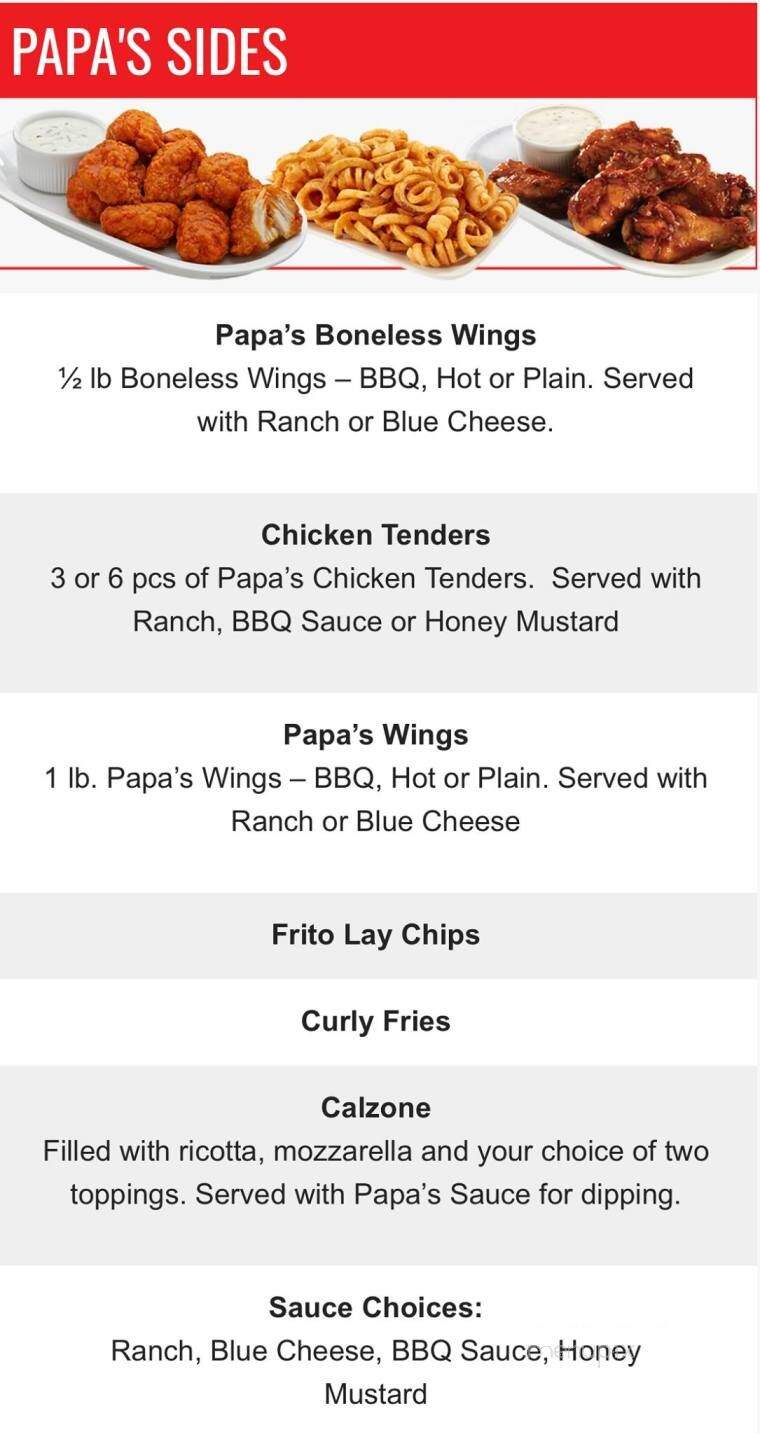 Papa's Pizza To Go - Robbinsville, NC menu_pic