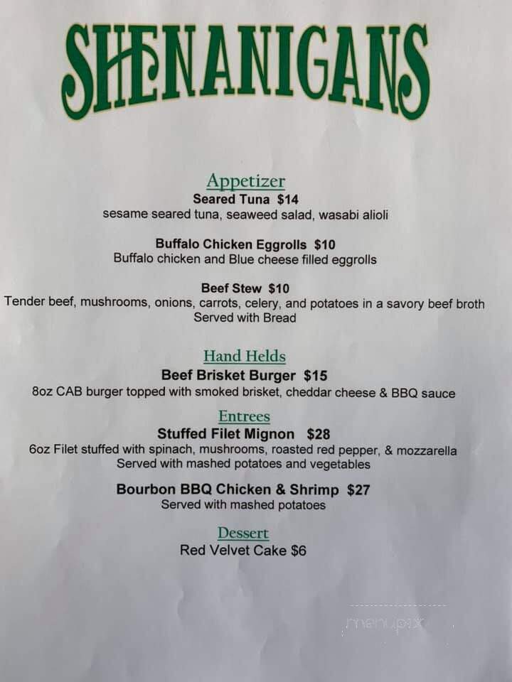 Shenanigan's Of Lake Harmony - Lake Harmony, PA menu_pic