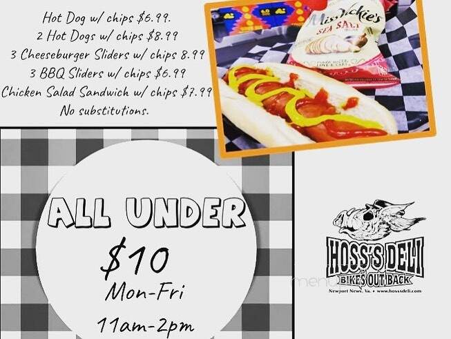 Hoss's Deli - Newport News, VA menu_pic
