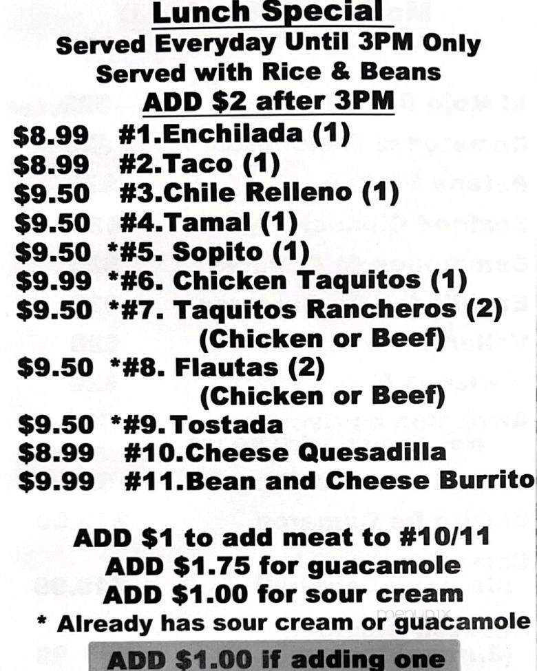 Las Mesitas - Battle Ground, WA menu_pic