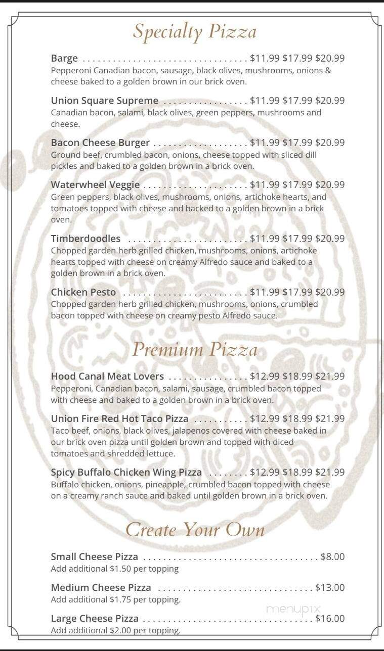 Union Square Deli - Union, WA menu_pic