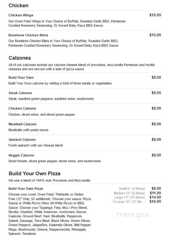 De Felice Brothers Pizza - Follansbee, WV menu_pic