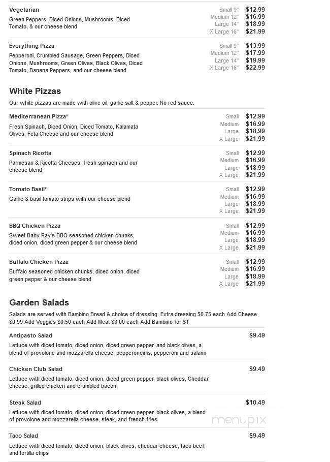 De Felice Brothers Pizza - Follansbee, WV menu_pic