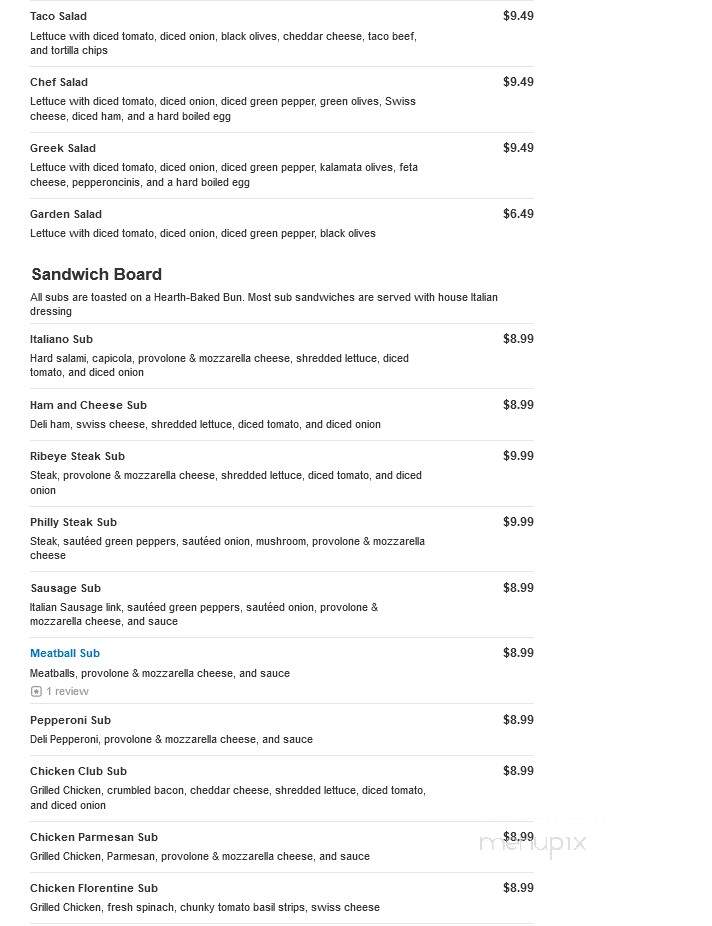 De Felice Brothers Pizza - Follansbee, WV menu_pic