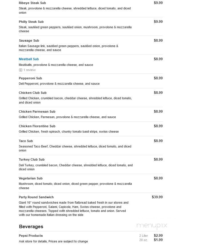 De Felice Brothers Pizza - Follansbee, WV menu_pic