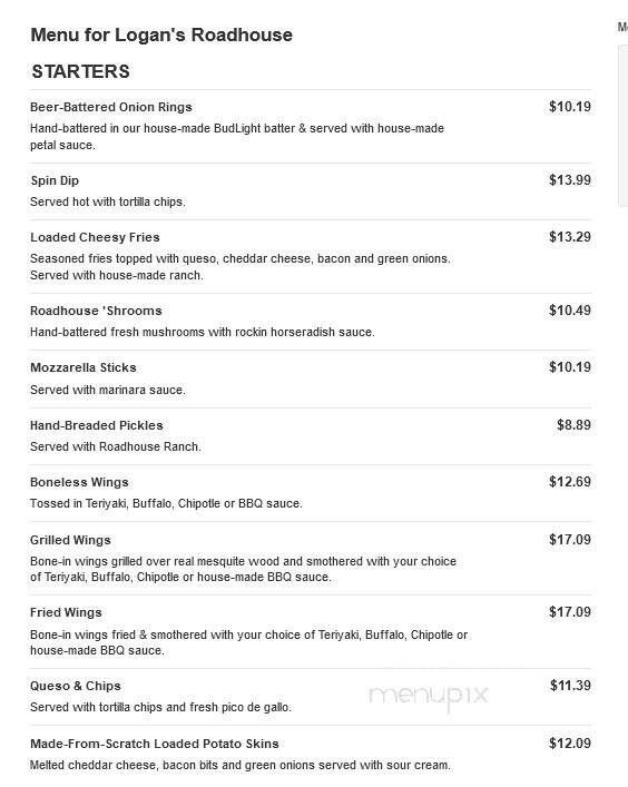 Logan's Roadhouse - Florence, AL menu_pic