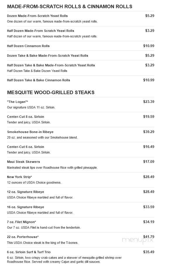 Logan's Roadhouse - Florence, AL menu_pic