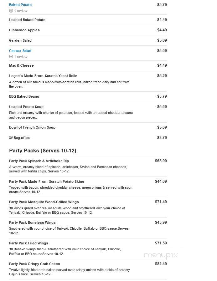 Logan's Roadhouse - Florence, AL menu_pic