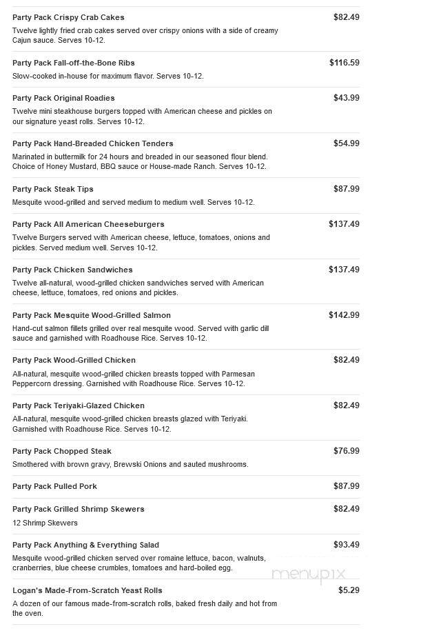 Logan's Roadhouse - Florence, AL menu_pic