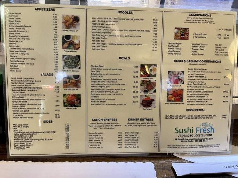 Sushi Fresh - Camarillo, CA menu_pic