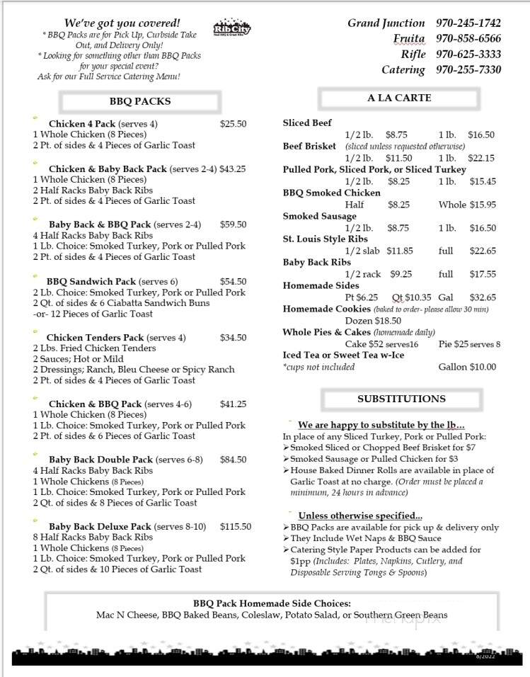 Rib City Grill - Grand Junction, CO menu_pic