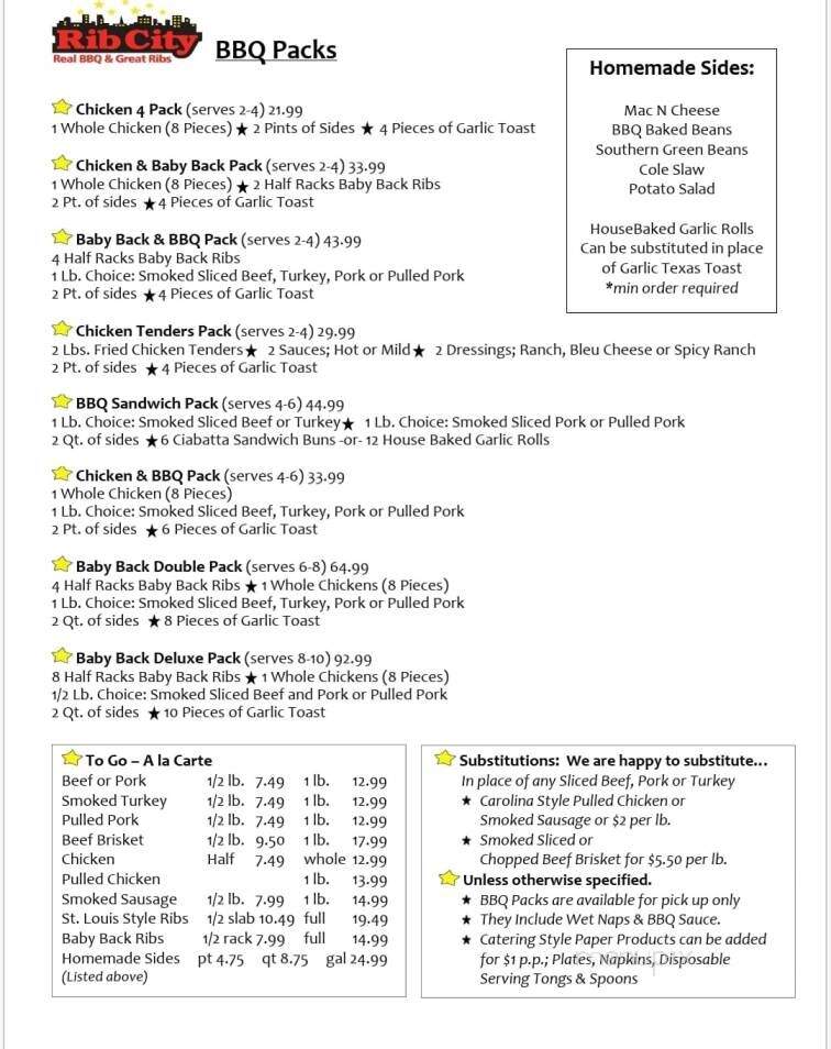 Rib City Grill - Grand Junction, CO menu_pic