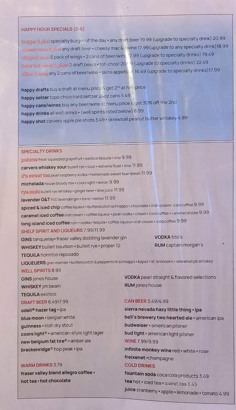 Carvers Bakery Cafe - Winter Park, CO menu_pic