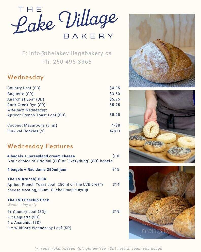 The Lake Village Bakery - Osoyoos, BC menu_pic