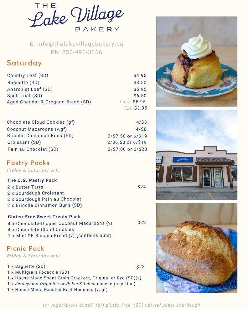 The Lake Village Bakery - Osoyoos, BC menu_pic