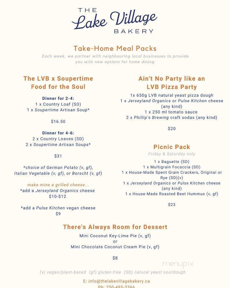 The Lake Village Bakery - Osoyoos, BC menu_pic