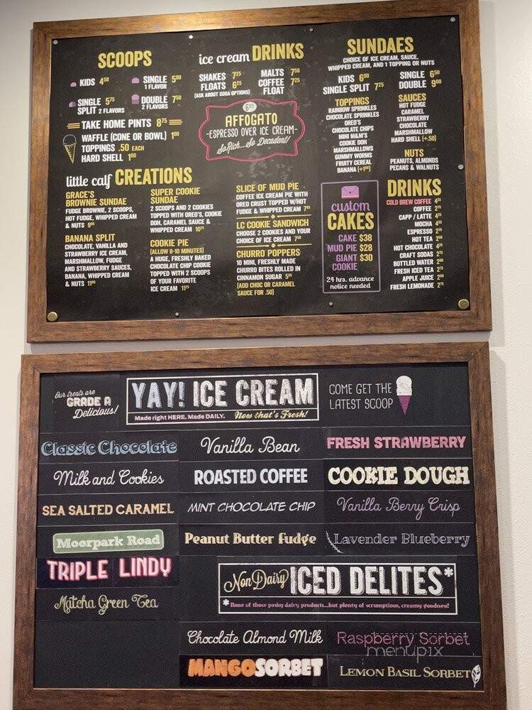 Little Calf Creamery and Cafe - Thousand Oaks, CA menu_pic