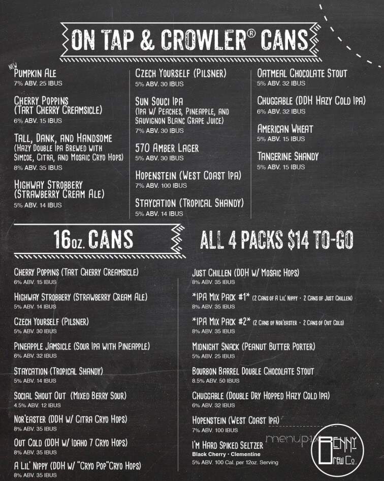Benny's Brew - Wilkes-Barre, PA menu_pic