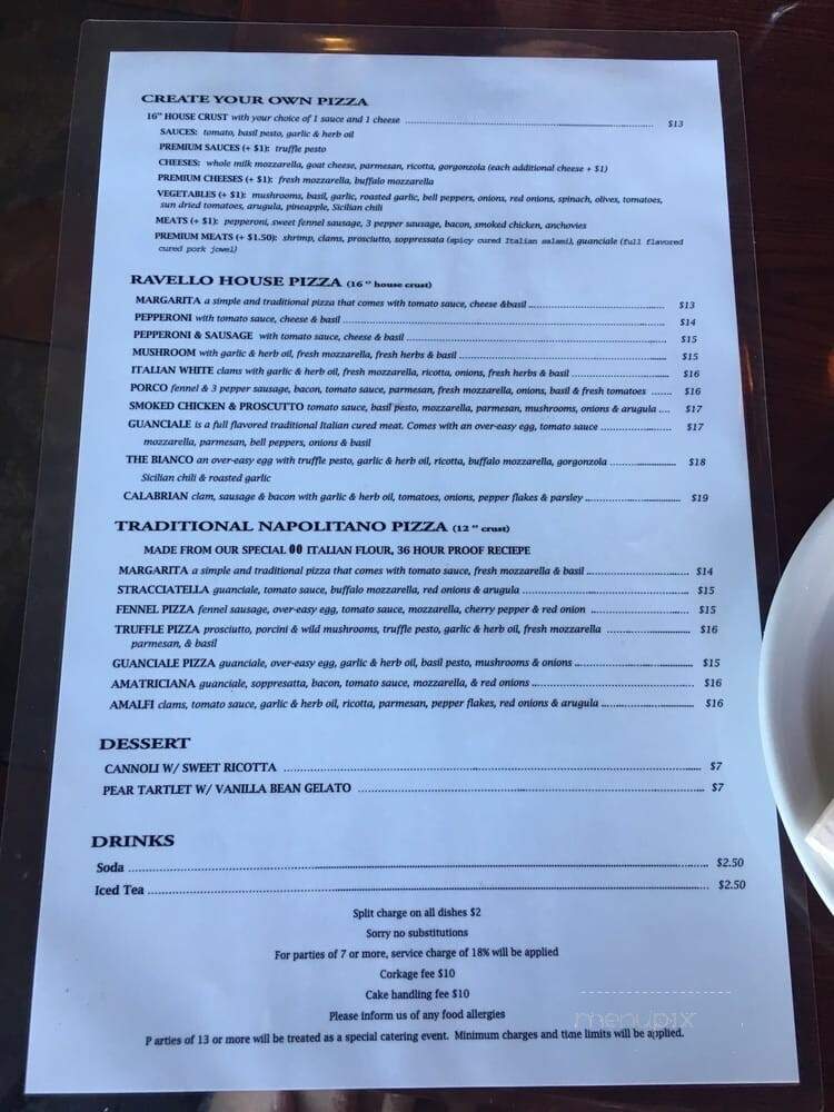 Ravello Osteria - Monterey Park, CA menu_pic