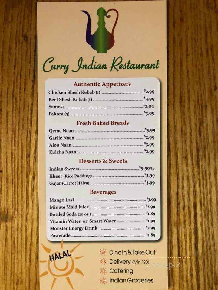Curry Indian Restaurant - Keene, NH menu_pic