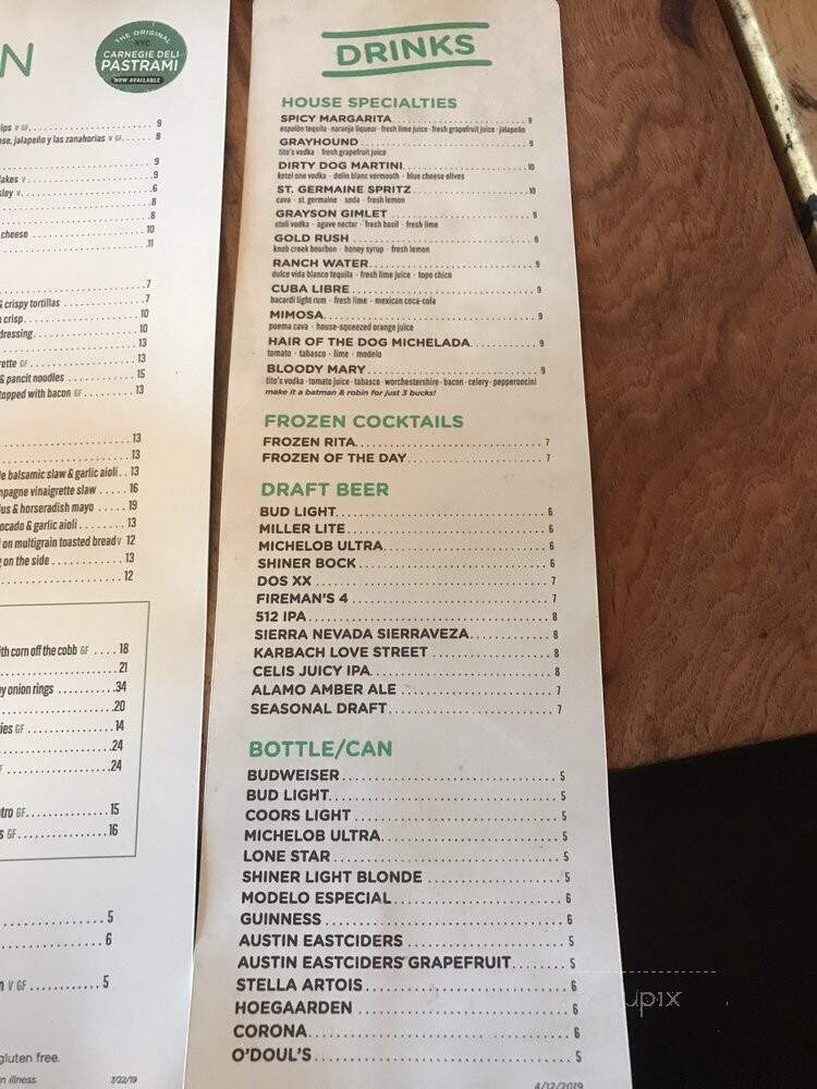Down on Grayson - San Antonio, TX menu_pic