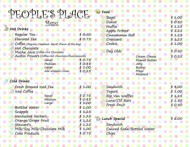 People's Place - Syracuse, NY menu_pic