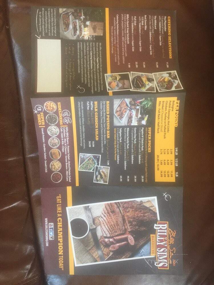 Billy Sims BBQ - Hays, KS menu_pic