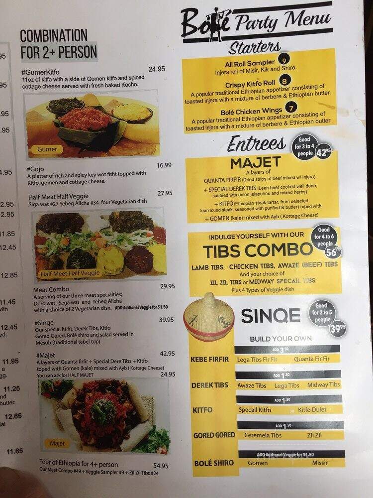 Bole Ethiopian Cuisine - Saint Paul, MN menu_pic