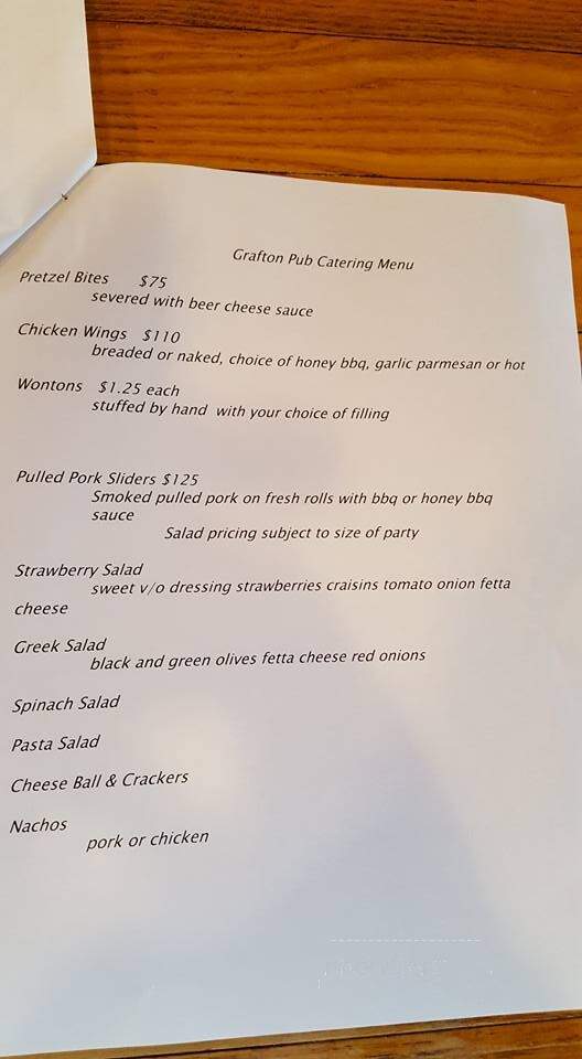 Grafton Pub - Grafton, IL menu_pic