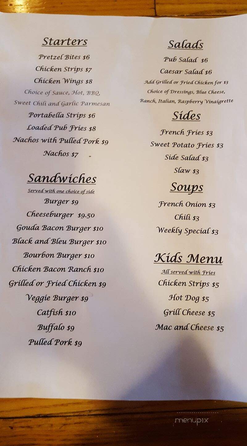 Grafton Pub - Grafton, IL menu_pic