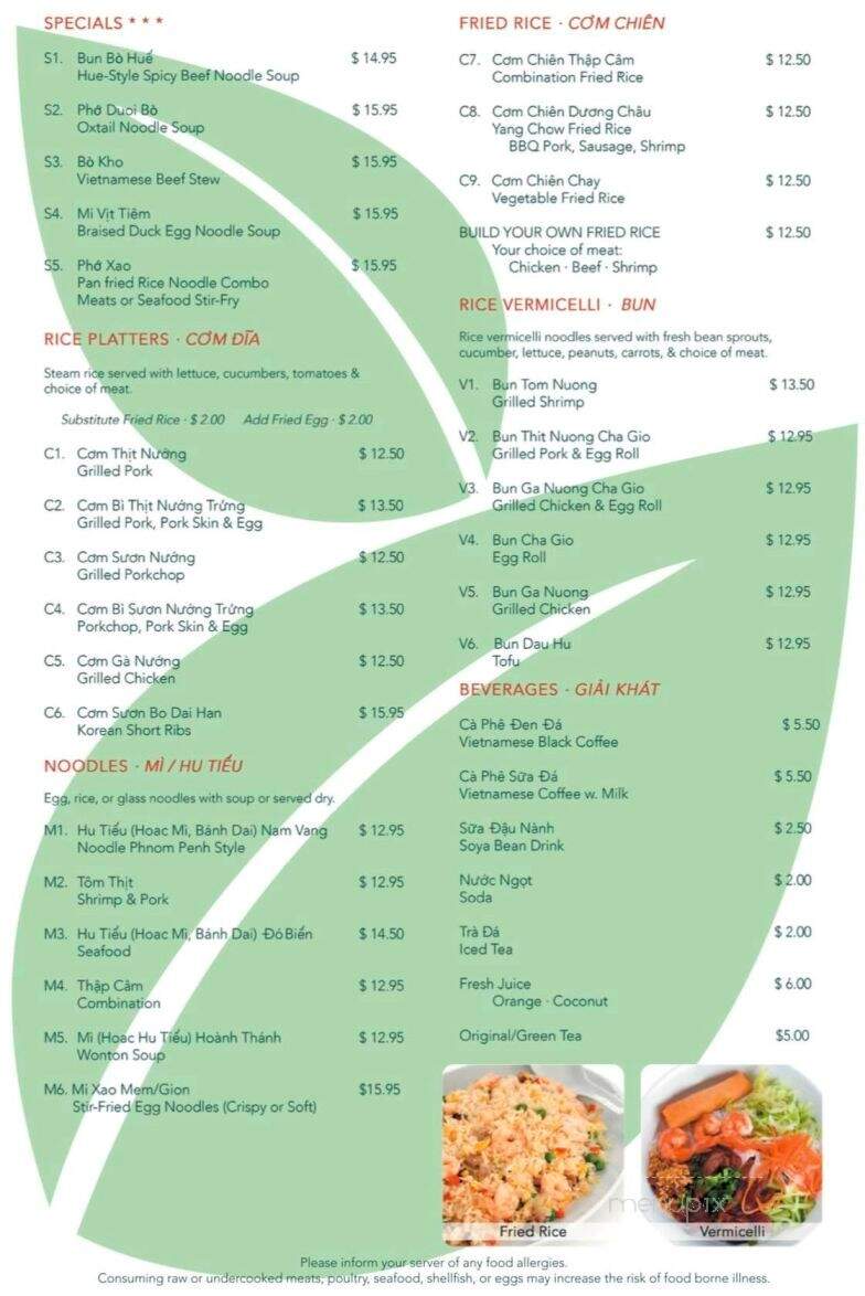 Pho 3Nine - Bethany, OK menu_pic