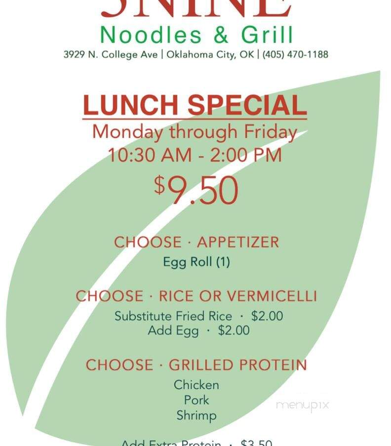 Pho 3Nine - Bethany, OK menu_pic