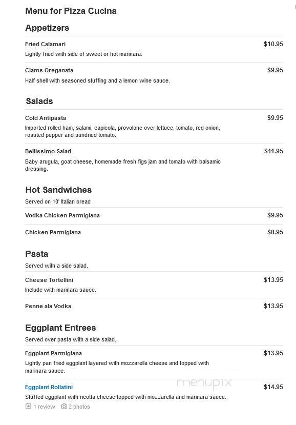 Pizza Cucina - Towaco, NJ menu_pic