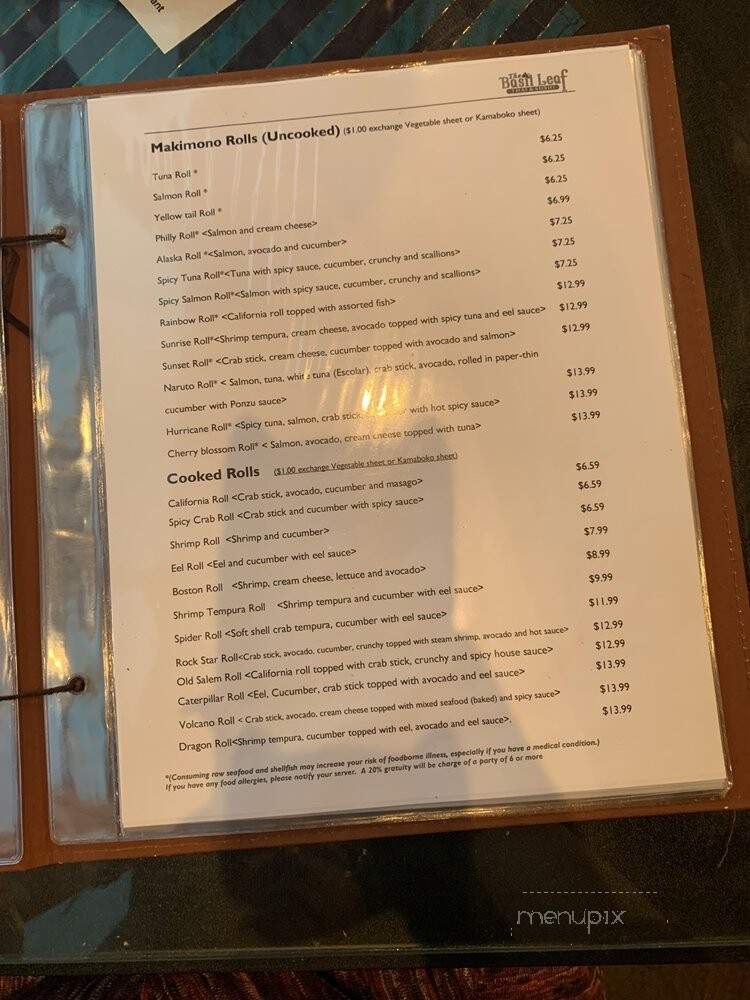 The Basil Leaf Sushi & Thai - High Point, NC menu_pic