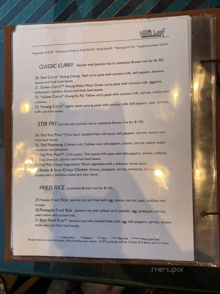 The Basil Leaf Sushi & Thai - High Point, NC menu_pic