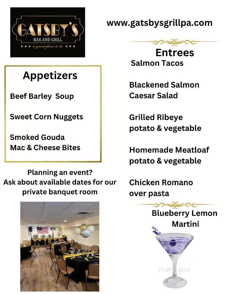 Gatsby's Bar and Grill - Aston, PA menu_pic