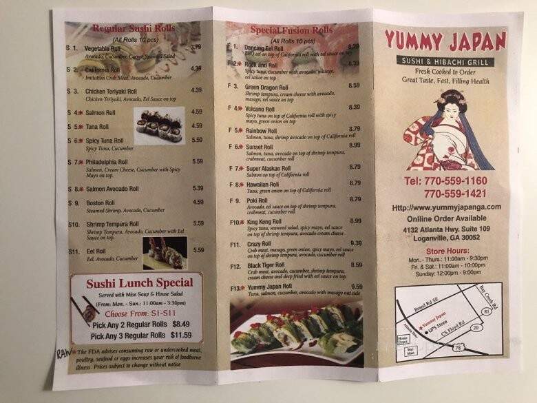 Yummy Japan - Loganville, GA menu_pic