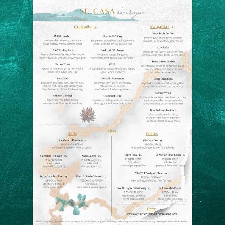 Su Casa - Plymouth, MA menu_pic