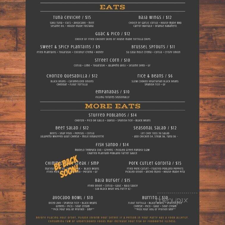 Su Casa - Plymouth, MA menu_pic