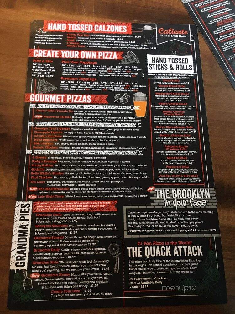 Caliente Pizza & Draft House - Monroeville, PA menu_pic