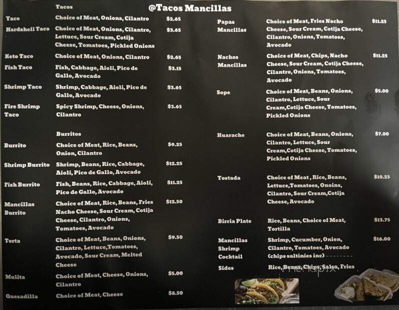 Tacos Mancillas - Torrance, CA menu_pic