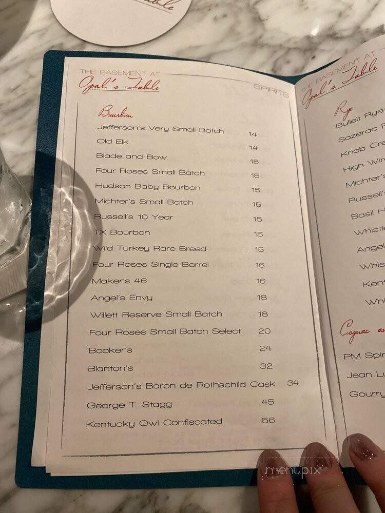 The Basement At opal's - Midland, TX menu_pic