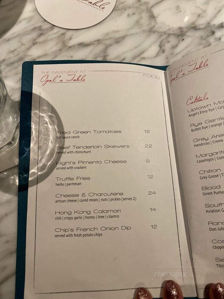 The Basement At opal's - Midland, TX menu_pic