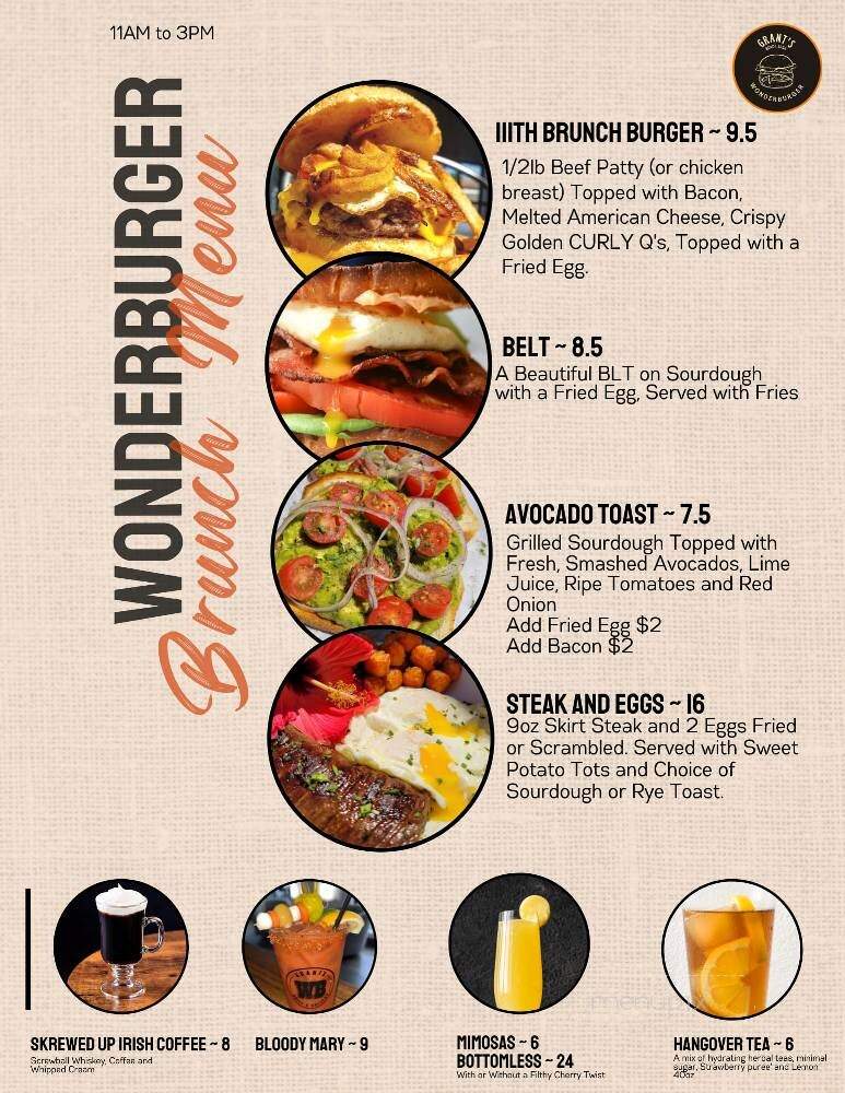 Grant's Wonderburger - Chicago, IL menu_pic