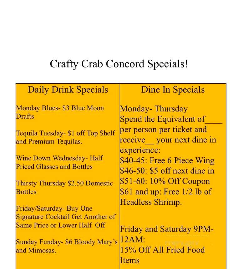 Crafty Crab Concord - Concord, NC menu_pic