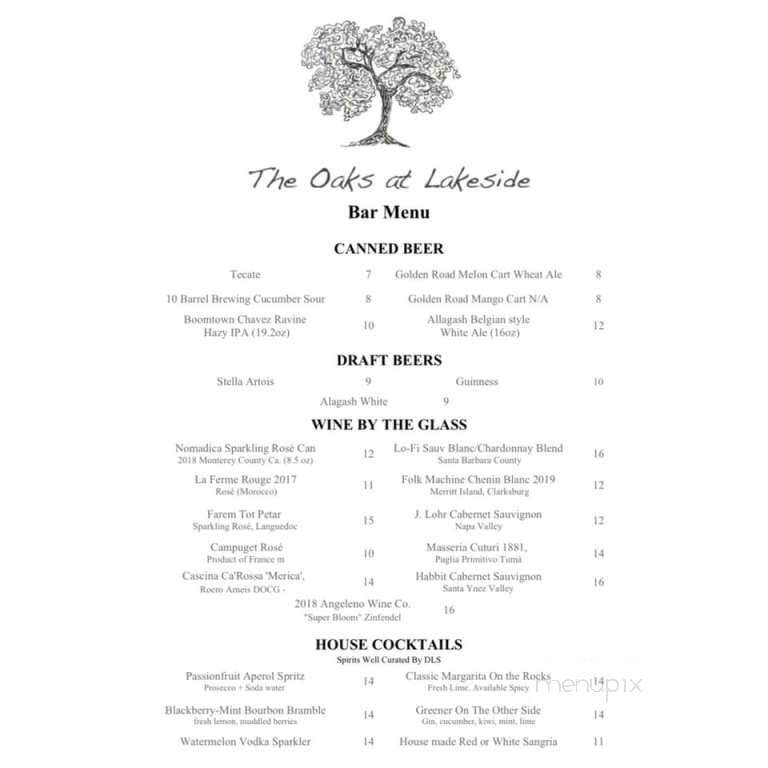 The Oaks at Lakeside - Los Angeles, CA menu_pic